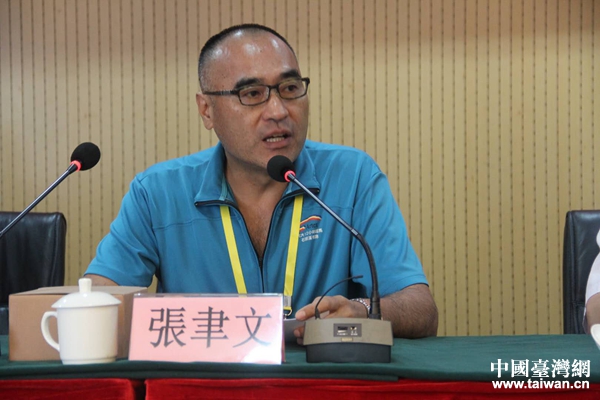 臺灣中華兩岸社區交流促進會理事長張聿文致辭。