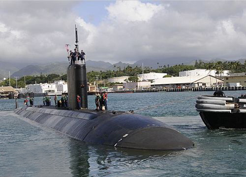 資料圖:美國海軍“夏洛特”號核潛艇。 資料圖:美國海軍“夏洛特”號核潛艇。