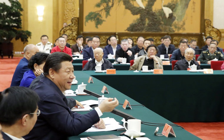     2014年10月15日，中共中央總書記、國家主席、中央軍委主席習近平在北京主持召開文藝工作座談會并發表重要講話。 新華社記者 鞠鵬 攝