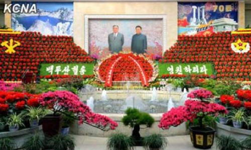 資料圖片：2015年2月13日，朝鮮第19屆金正日花節在平壤拉開帷幕。（朝中社）
