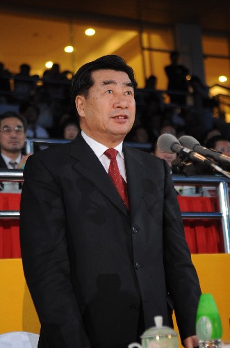 11月10日,第八屆全國少數民族傳統體育運動會在廣州隆重開幕。中共中央政治局委員、國務院副總理回良玉出席運動會開幕式。 新華社記者周文杰攝