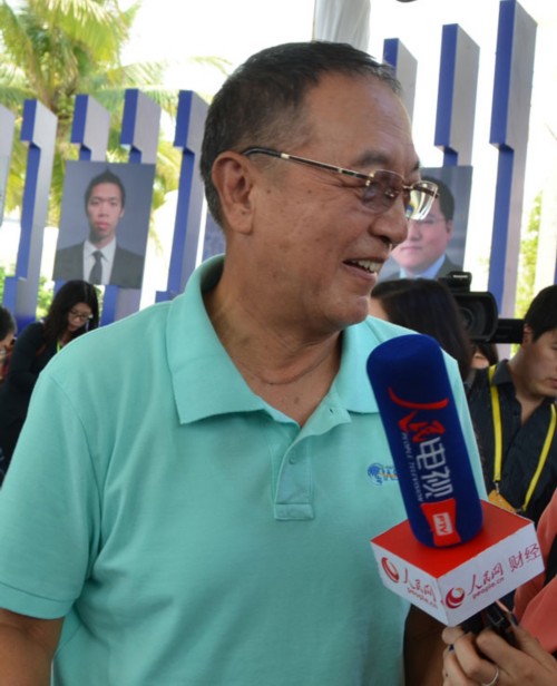 聯想控股董事長柳傳志接受記者采訪